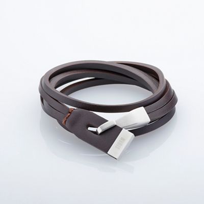 Brown AXEL leather wrap bracelet